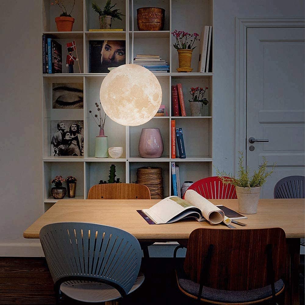3D Mån Pendel Lampa | Touch Control LED Lampa för Sovrum Carvallo
