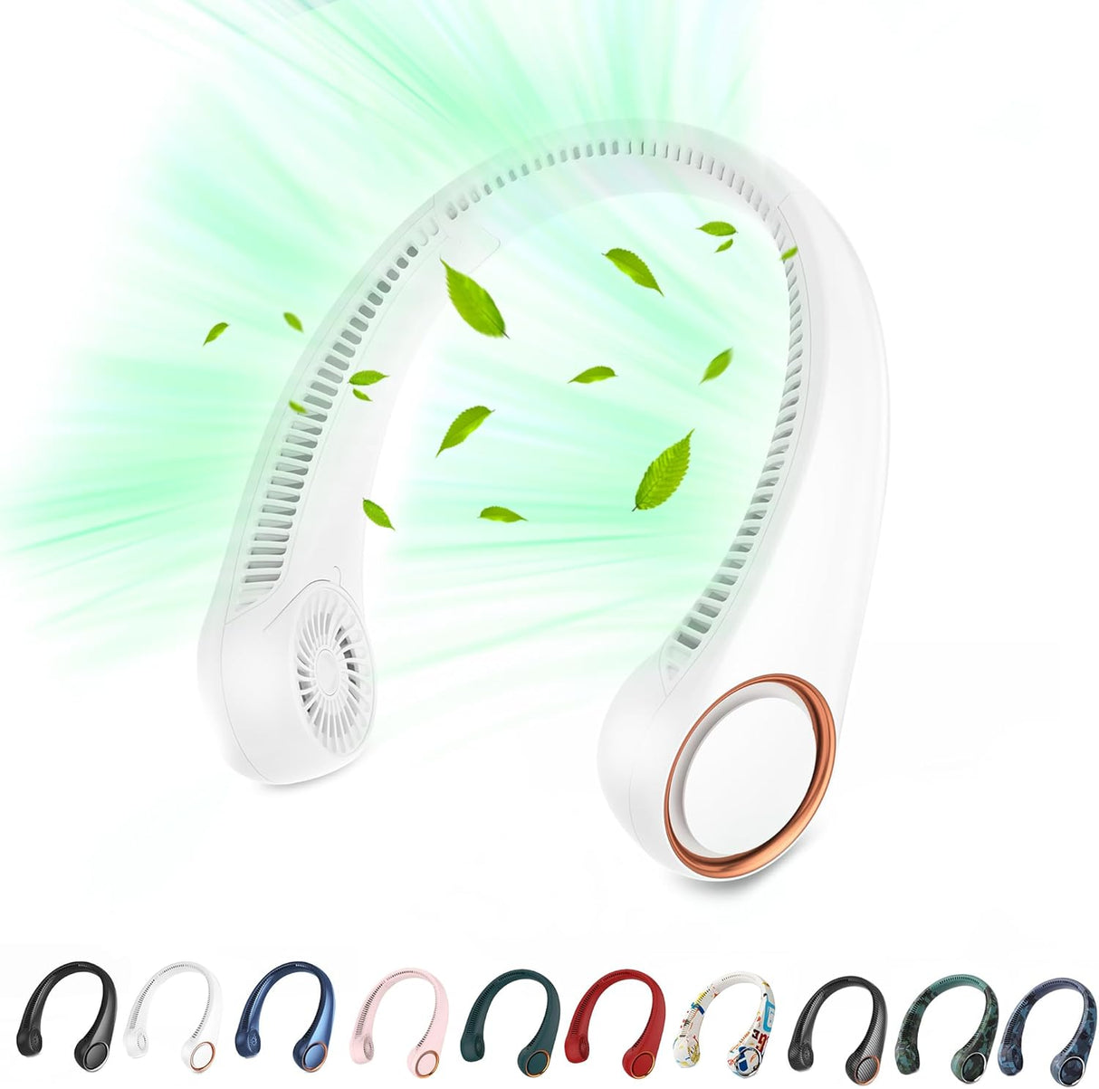 Bärbar nackfläkt - 360° bladlös kylning med USB-laddningsbart batteri MILA Sverige