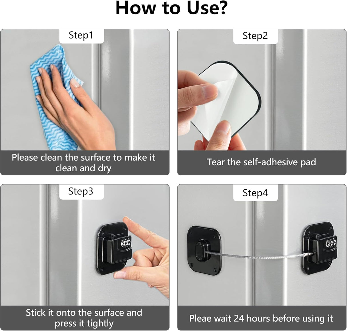 RoyaleGlow Kylskåpslås 2-pack för säker livsmedelsförvaring Carvallo