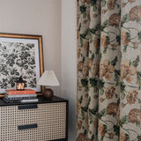 Beige Flower Fringed Semi Blackout Gardin för Integritet Carvallo