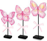 Rustikt träbordsdekorationsset med solrosor och fjärilar – Perfekt för vår- och sommardekorationer MILA Sverige