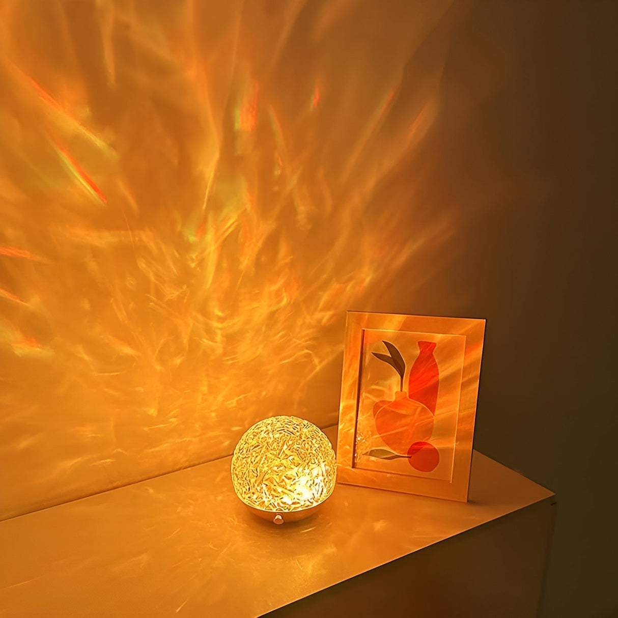 Projektionslampa med vågljus – Avkopplande stämningsbelysning för bord eller sovrum Carvallo