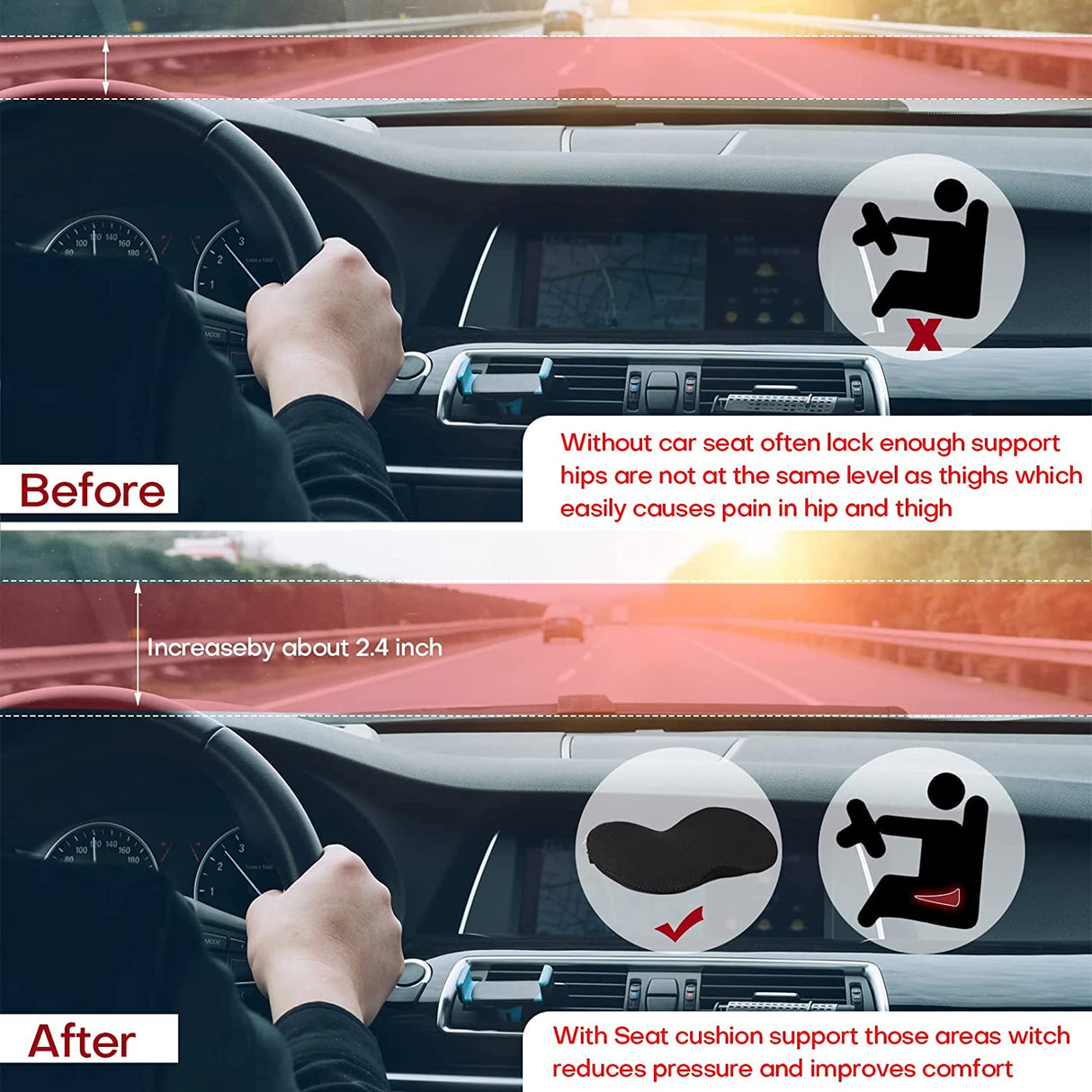 Bilstolsdyna med minnesskumstöd Carvallo