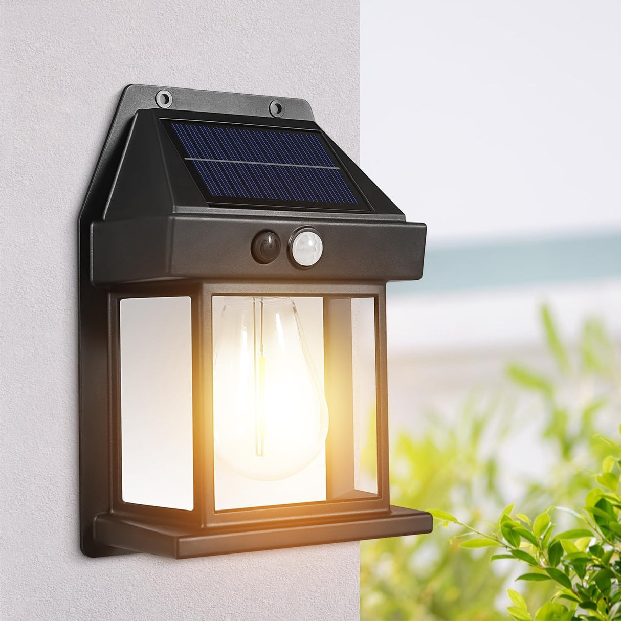 Utomhus Sol Lantern Rörelsesensor Vägglampa Carvallo