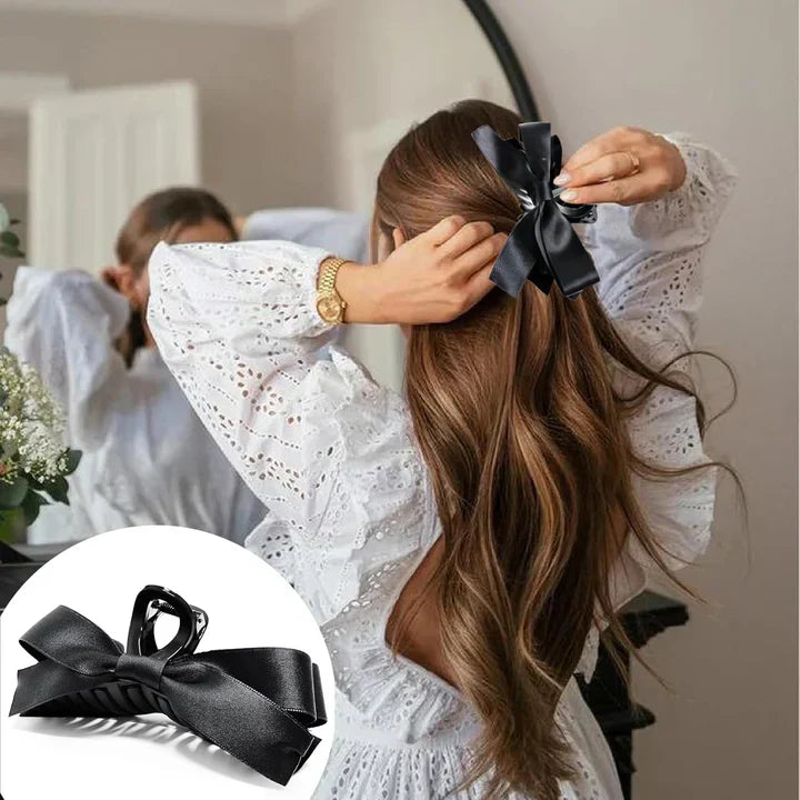 Stora hårklämmor med satinslipsar Carvallo