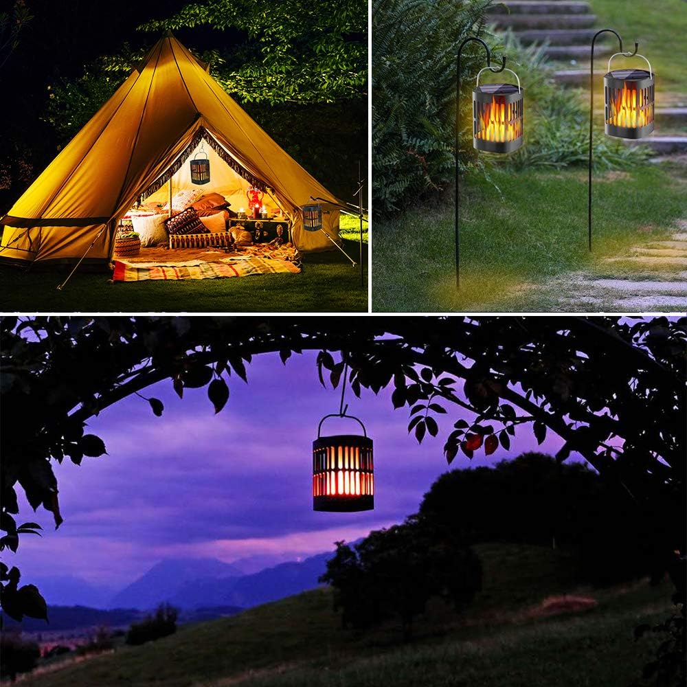 Solär LED Flamme lykta – Dekorativ utomhusbelysning för trädgård och terrass med hängmöjlighet Carvallo