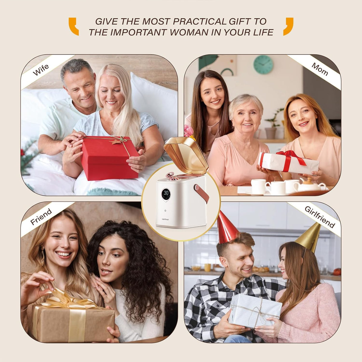 Professionell 6-i-1 Ionic Ansiktsångare för Djup Hudrengöring Carvallo