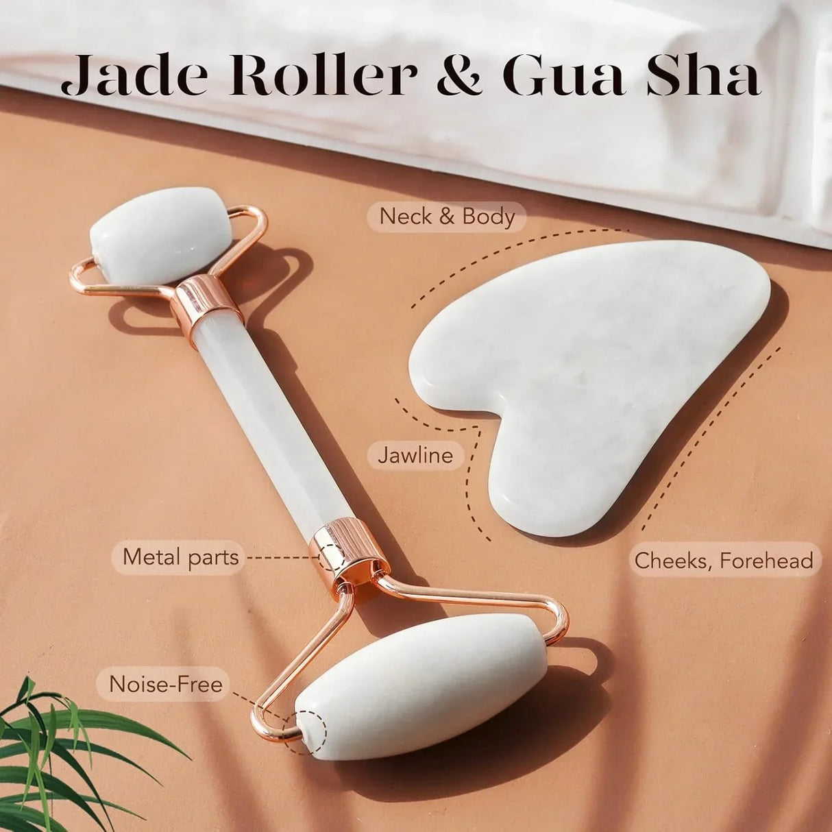 Instant Glow Gua Sha & Jade Roller Set | För strålande hud och naturlig avslappning Carvallo