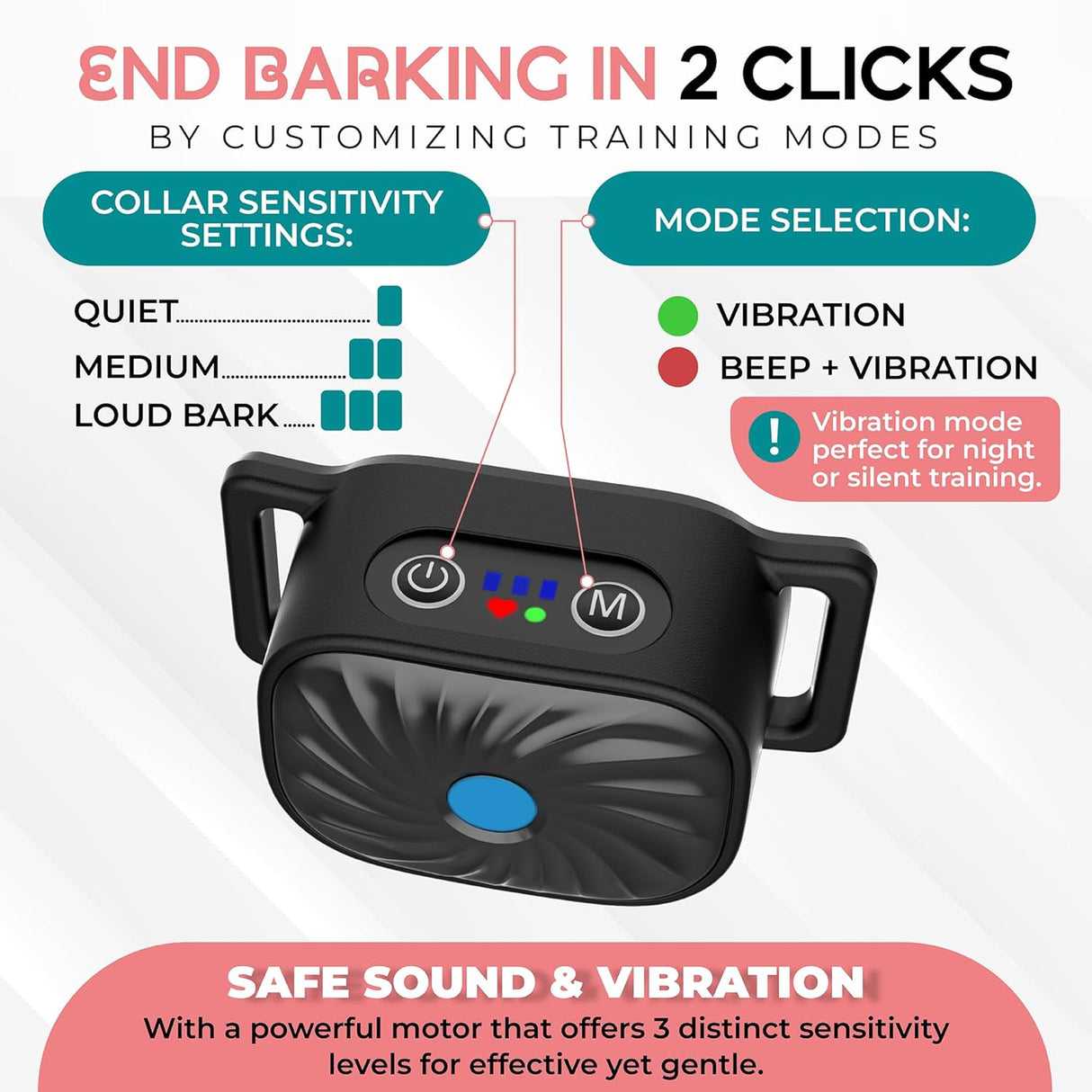 CANINECARE - BarkEase Anti-Bark Collar | För små hundar MILA Sverige