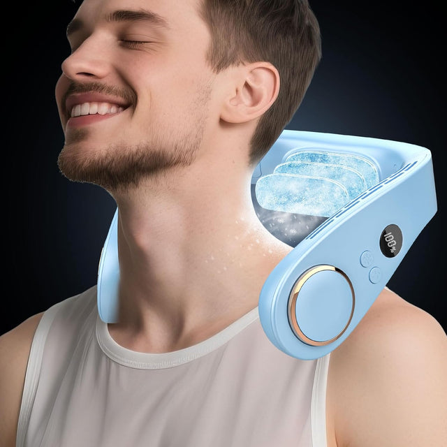 Kylande halsfläkt - Uppladdningsbar bladlös bärbar AC med kallt luftflöde MILA Sverige