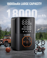 Carvallo Akku-luftkompressor 18000mAh | 160 PSI Kraft | Bärbar däcktryckpump för bil, motorcykel & cykel | Med tillbehör & väska Carvallo