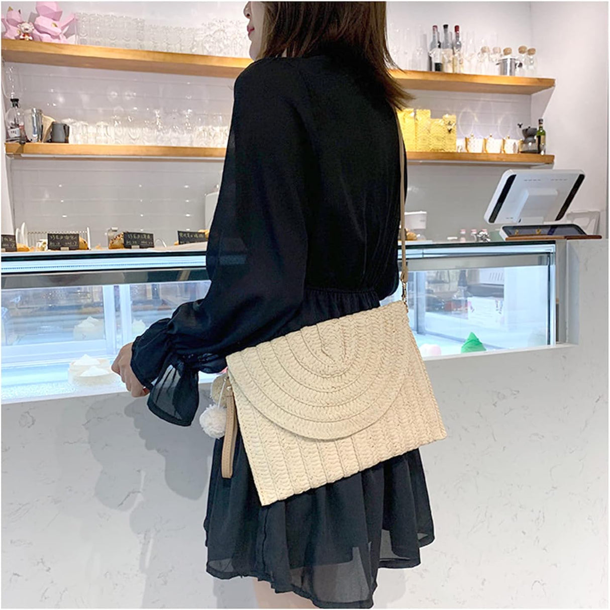 Strå Väskcrossbody Sommar Vävda Axelväska Carvallo