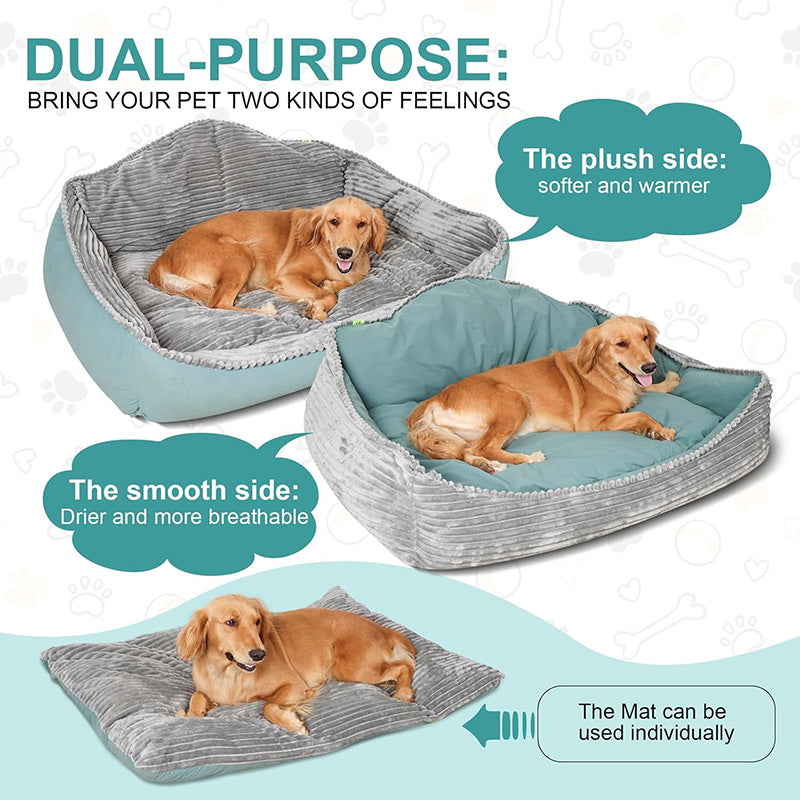 Pawelux All-Season Hypoallergenic Thick Dog Bed - Mjuk, Varm & Maskintvättbar Carvallo