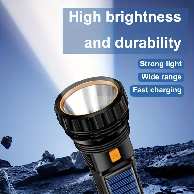 Carvallo-lommelygte Solaytor Pro | Sol & USB opladelig | Med COB-sidemulighed | Vandtæt IP45 | 18 × 6 cm Carvallo