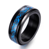 Lysande keltisk drake ring-Jewelry for men-Hemnix-16.5 mm-Svartblå-Hemnix