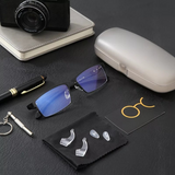 Blått ljusglasögon med lätt metallram Carvallo