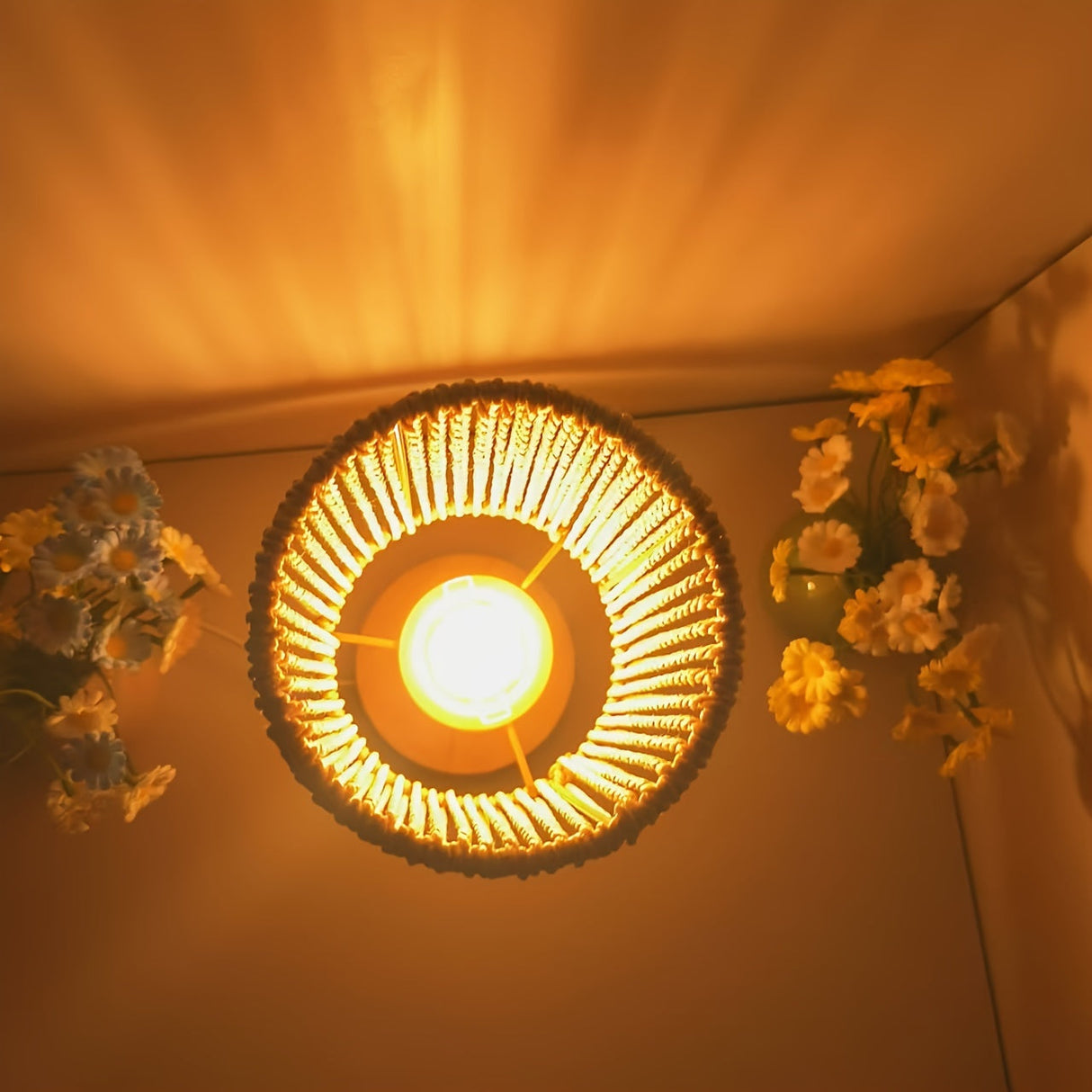 BarrelGlow - Trä-byrålampa med randmönster Carvallo