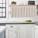 Lace Taseel Hollow-Out Tier Gardin i Bomulls Linne Material Carvallo