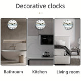 Nautisk Väggklocka - Tyst Rund Klocka, Blått Tema för Utomhus och Inomhus Carvallo