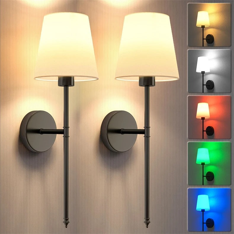 2 Trådlösa Vägglampor - Batteridriven Vägglampa Carvallo