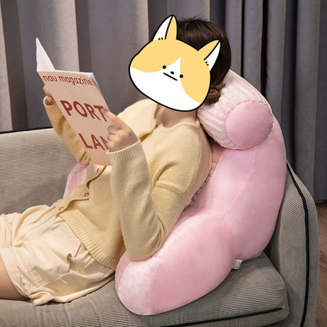 Plush Sängkudde med Ryggstöd - Mjuk Ländryggsstöd för Säng och Soffa, Fyra Säsonger Carvallo