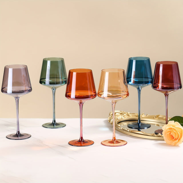 Carvallo – Set om 6 Premium Färgade Vinglas med Munblåst Kristall Carvallo