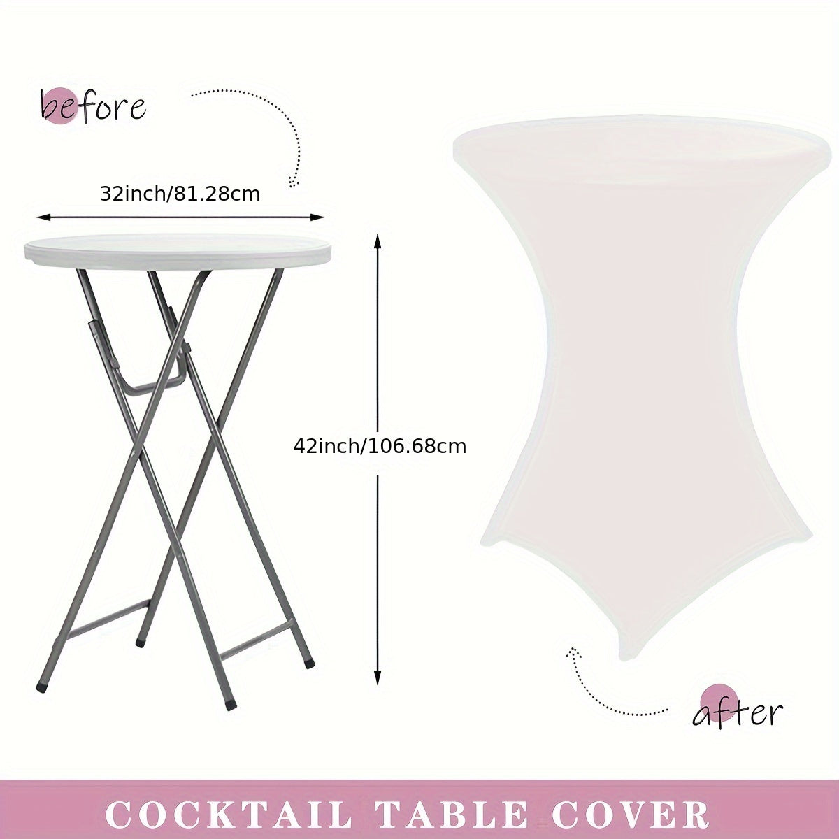 Stretchy Cocktail Table Covers - Solid Color, Ideal for Partyn och Evenemang Carvallo