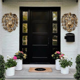 Metallisk Lejonhuvud Väggdekoration - Elegant och Stark Carvallo