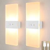 LED-nattlampor med rörelsesensor 2-pack - USB-laddning | Magnetisk montering för sovrum, hall och trappa Carvallo