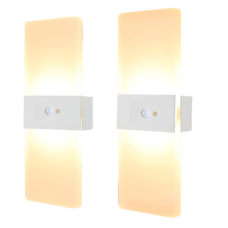 LED-nattlampor med rörelsesensor 2-pack - USB-laddning | Magnetisk montering för sovrum, hall och trappa Carvallo