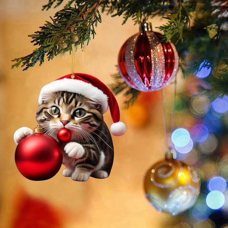 Katt Julprydnad - Söt Festlig Träd Dekoration Carvallo