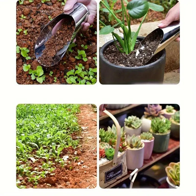 Rostfritt stålspade för blomjord – Robust planteringsspade för trädgård och balkong Carvallo