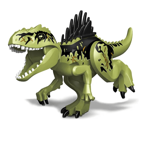 Dinosaurie Byggklossar för Barn – T-Rex Figur | Pedagogisk & Rolig Leksak i ABS-Plast för Kreativ Lek & Finmotorik-Byggsats-BB-Giganotosaurus-Hemnix