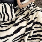 Zebra Print Lyxig Fuskpälsfilt Carvallo