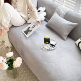 Minimalist All-Season Solid Cotton Geometric Sofföverdrag Carvallo