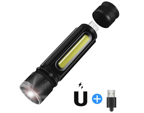 USB Uppladdningsbar Magnetisk Ficklampa – LED Nödbelysning med Magnet och Bärrem Carvallo