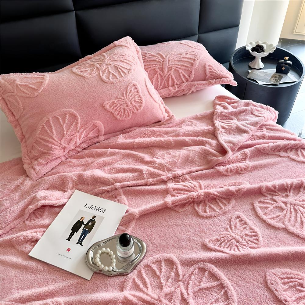 Mjuk fjärilsmönster flanellfilt Carvallo