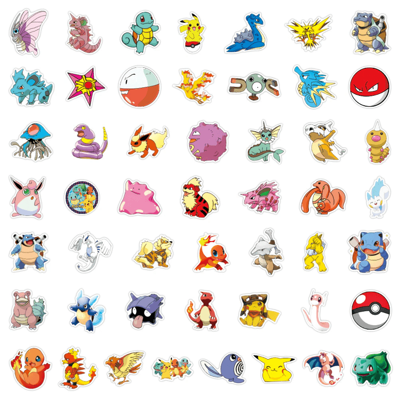 Poke Klistermärken Set – 50 Unika Stickers för Samlare och Fans-Övriga Leksaker-BB-Hemnix
