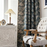 Marinblå Blommiga Fransen Gardiner Carvallo