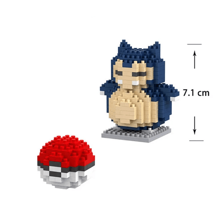 Poke Karaktärs Nanoblocks Anime Byggklossar-Byggsats-BB-Snorlax/PokeBall-Hemnix