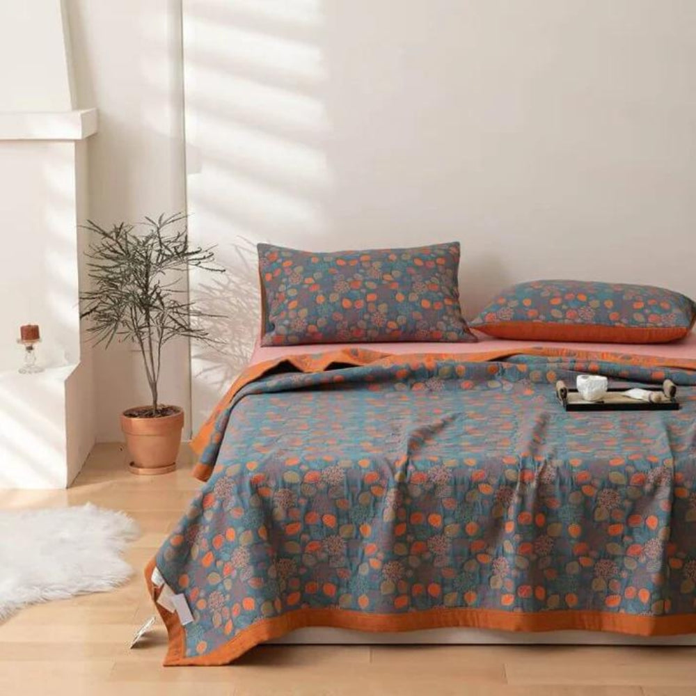 Rustik Blommig Bomullsfilt Carvallo