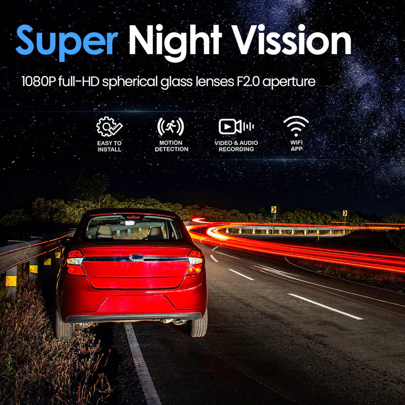 Dash Cam Triple Lens Bilkamera Nattvision Carvallo