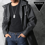 Stiligt Långt Svart Regnrock-Personligt-BB-Hemnix