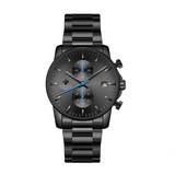 WWOOR | Affärsklocka för män-Watches for men-Hemnix-Stål Svart Blå-Hemnix