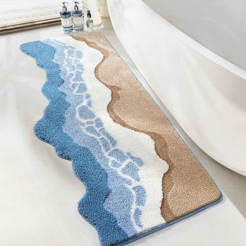 Seaside Ocean Waves Antiskid Bathroom Mat Carvallo