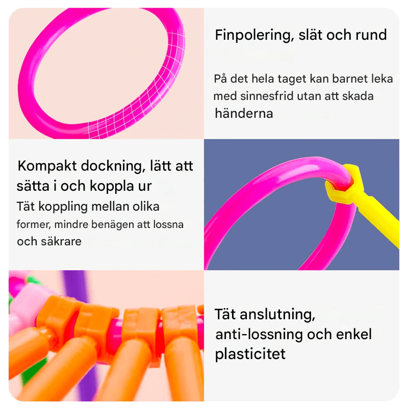 280 st Smarta Pusselspinnar - Byggklossar för Barn, 3D Pussel och Utbildande Byggset, Kreativt Kopplings- och Konstruktionkit-Byggsats-BB-Hemnix