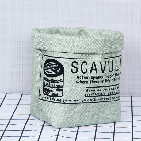 Dekorativ tygväxtkruka med tryck – Mångsidig förvaringskruka för växter och dekoration Carvallo