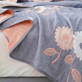 Zyphara Reversible Cotton Floral Blanket Carvallo