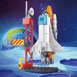 AstroPlay - Byggsats för Rymdraketer med Astronautfigur och Startrampsblock för Barn-Byggsats-BB-Hemnix