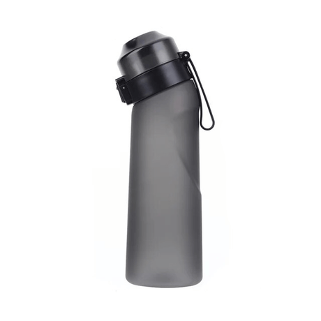 Air Vattenflaska med Doftringar 7 Kapslar 650ml-Personligt-BB-Endast vattenflaska-Frostat svart-Hemnix
